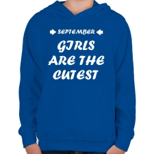 PRINTFASHION Szeptemberi csajok a legcukibbak - Gyerek kapucnis pulóver - Királykék gyerek pulóver, kardigán