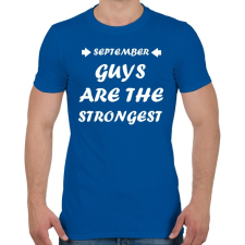 PRINTFASHION Szeptemberi férfiak a legerősebbek - Férfi póló - Királykék férfi póló
