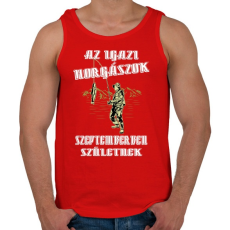 PRINTFASHION Szeptemberi horgász - Férfi atléta - Piros