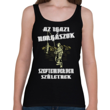 PRINTFASHION Szeptemberi horgász - Női atléta - Fekete női trikó