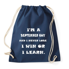PRINTFASHION Szeptemberi vagyok és nem veszítek hanem tanulok - Sportzsák, Tornazsák - Sötétkék tornazsák