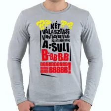 PRINTFASHION Szeptembertől Suli - Férfi hosszú ujjú póló - Sport szürke férfi póló