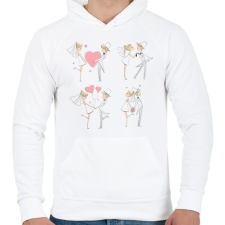 PRINTFASHION szerelem2 - Férfi kapucnis pulóver - Fehér férfi pulóver, kardigán