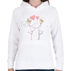 PRINTFASHION szerelem3 - Női kapucnis pulóver - Fehér