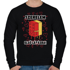 PRINTFASHION Szerelem első látásra - Férfi pulóver - Fekete