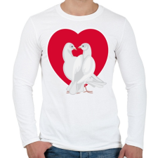PRINTFASHION Szerelem - Férfi hosszú ujjú póló - Fehér férfi póló