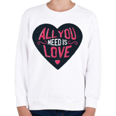 PRINTFASHION Szerelem - Gyerek pulóver - Fehér