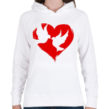 PRINTFASHION Szerelem - Női kapucnis pulóver - Fehér női pulóver, kardigán