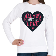 PRINTFASHION Szerelem - Női pulóver - Fehér