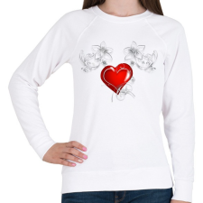 PRINTFASHION Szerelem - Női pulóver - Fehér női pulóver, kardigán