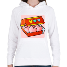 PRINTFASHION Szerelem nuggets - Női kapucnis pulóver - Fehér női pulóver, kardigán