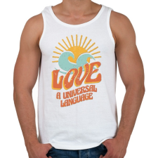 PRINTFASHION Szerelem nyelv - Love is universal  - Férfi atléta - Fehér atléta, trikó