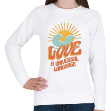 PRINTFASHION Szerelem nyelv - Love is universal  - Női pulóver - Fehér
