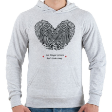 PRINTFASHION Szerelem pecsétje - Férfi kapucnis pulóver - Sport szürke