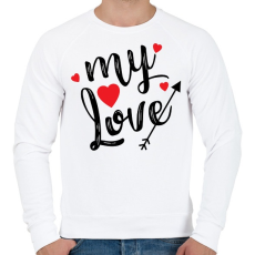 PRINTFASHION Szerelmem - Férfi pulóver - Fehér