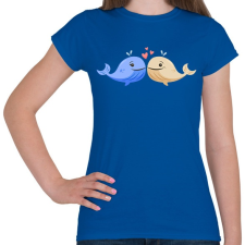 PRINTFASHION Szerelmes bálnak - Női póló - Királykék női póló