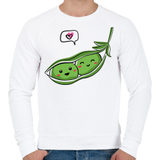 PRINTFASHION Szerelmes borsók - Férfi pulóver - Fehér