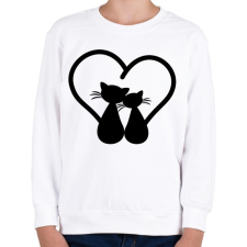 PRINTFASHION Szerelmes cicák - Gyerek pulóver - Fehér gyerek pulóver, kardigán