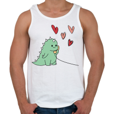 PRINTFASHION Szerelmes dínó (fiú) - Férfi atléta - Fehér atléta, trikó