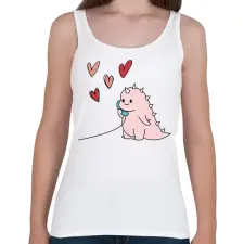 PRINTFASHION Szerelmes dínó (lány) - Női atléta - Fehér női trikó