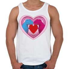 PRINTFASHION Szerelmes dínók - Férfi atléta - Fehér