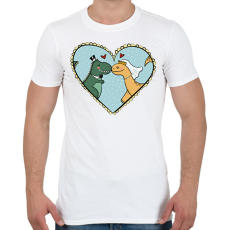 PRINTFASHION Szerelmes dínók - Férfi póló - Fehér