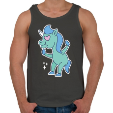 PRINTFASHION Szerelmes egyszarvú - Férfi atléta - Sötétszürke