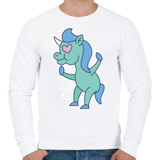 PRINTFASHION Szerelmes egyszarvú - Férfi pulóver - Fehér