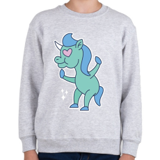 PRINTFASHION Szerelmes egyszarvú - Gyerek pulóver - Sport szürke