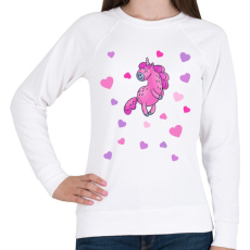 PRINTFASHION Szerelmes egyszarvú - Női pulóver - Fehér