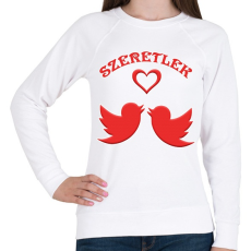 PRINTFASHION Szerelmes galambok - Női pulóver - Fehér