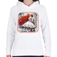 PRINTFASHION Szerelmes hercegnő - Női kapucnis pulóver - Fehér női pulóver, kardigán