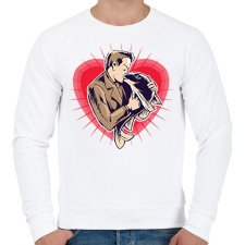 PRINTFASHION Szerelmes horgász - Férfi pulóver - Fehér férfi pulóver, kardigán