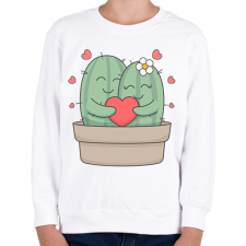 PRINTFASHION Szerelmes kaktusz - Gyerek pulóver - Fehér gyerek pulóver, kardigán