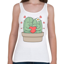 PRINTFASHION Szerelmes kaktusz - Női atléta - Fehér női trikó