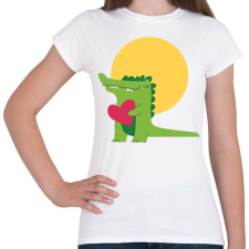 PRINTFASHION Szerelmes krokodil - Női póló - Fehér női póló