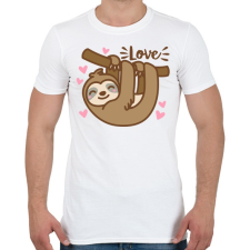 PRINTFASHION Szerelmes lajhár - Férfi póló - Fehér férfi póló