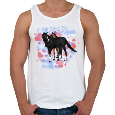 PRINTFASHION szerelmes lovak - Férfi atléta - Fehér atléta, trikó