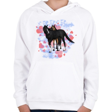 PRINTFASHION szerelmes lovak - Gyerek kapucnis pulóver - Fehér gyerek pulóver, kardigán