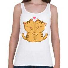 PRINTFASHION Szerelmes macskák - Női atléta - Fehér