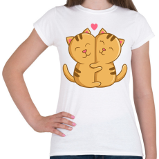 PRINTFASHION Szerelmes macskák - Női póló - Fehér