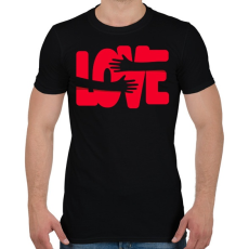 PRINTFASHION Szerelmes ölelés - Férfi póló - Fekete