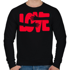 PRINTFASHION Szerelmes ölelés - Férfi pulóver - Fekete női pulóver, kardigán