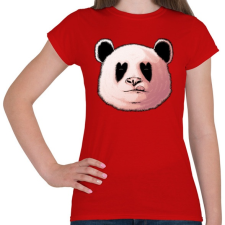 PRINTFASHION Szerelmes panda - Női póló - Piros női póló