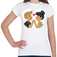 PRINTFASHION Szerelmes pár - Női póló - Fehér női póló