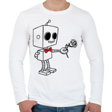 PRINTFASHION Szerelmes robot - férfi - Férfi hosszú ujjú póló - Fehér férfi póló