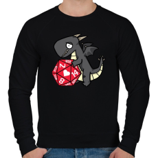 PRINTFASHION Szerelmes sárkány - Férfi pulóver - Fekete