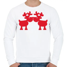 PRINTFASHION Szerelmes szarvasok - Férfi pulóver - Fehér
