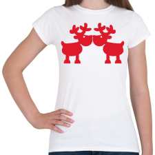 PRINTFASHION Szerelmes szarvasok - Női póló - Fehér női póló