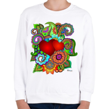 PRINTFASHION Szerelmes szivek - Gyerek pulóver - Fehér gyerek pulóver, kardigán